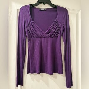 Great Condition! PattyBoutik Deep Purple Long Sleeve Top, Size Small